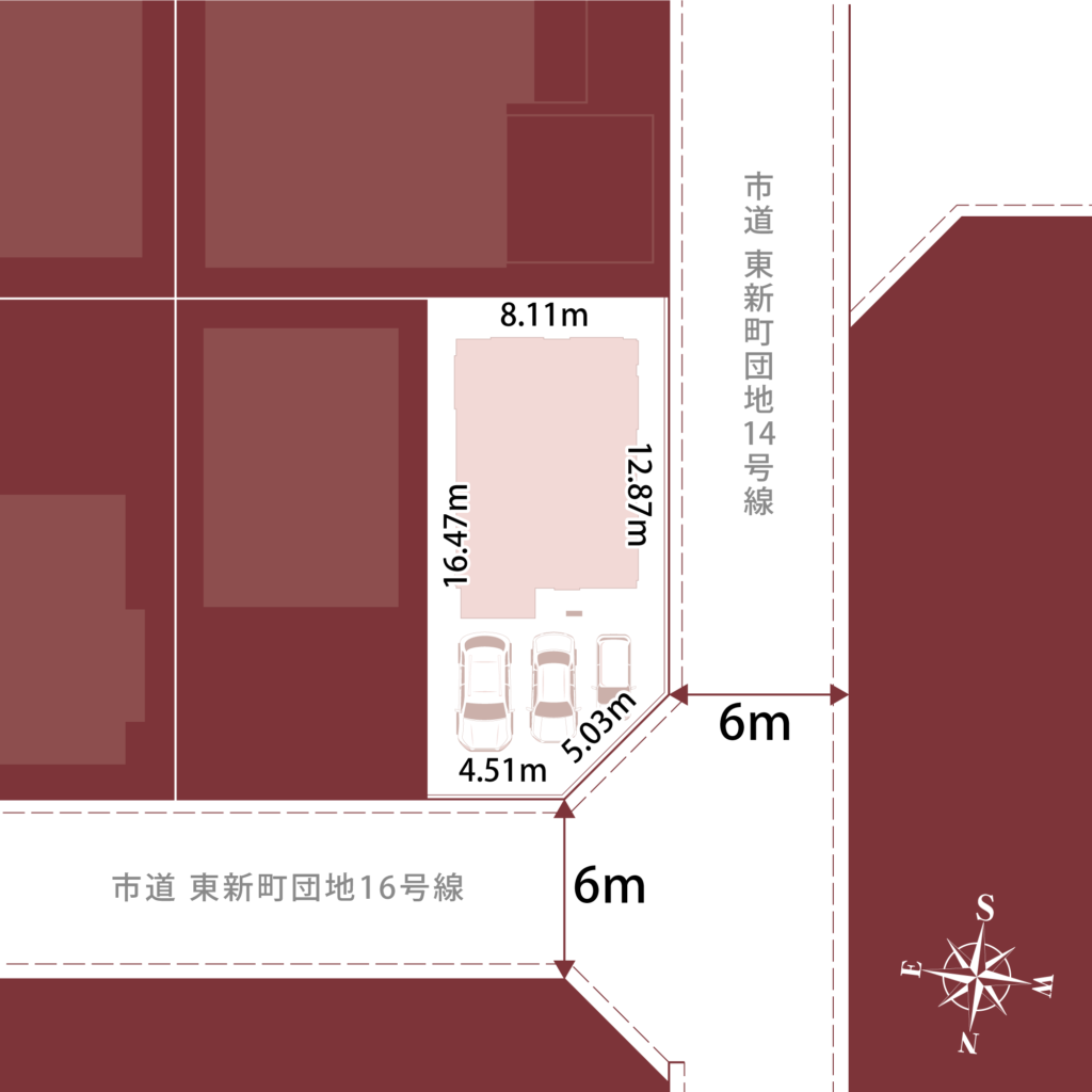 東新町1丁目建売計画B境界確認図