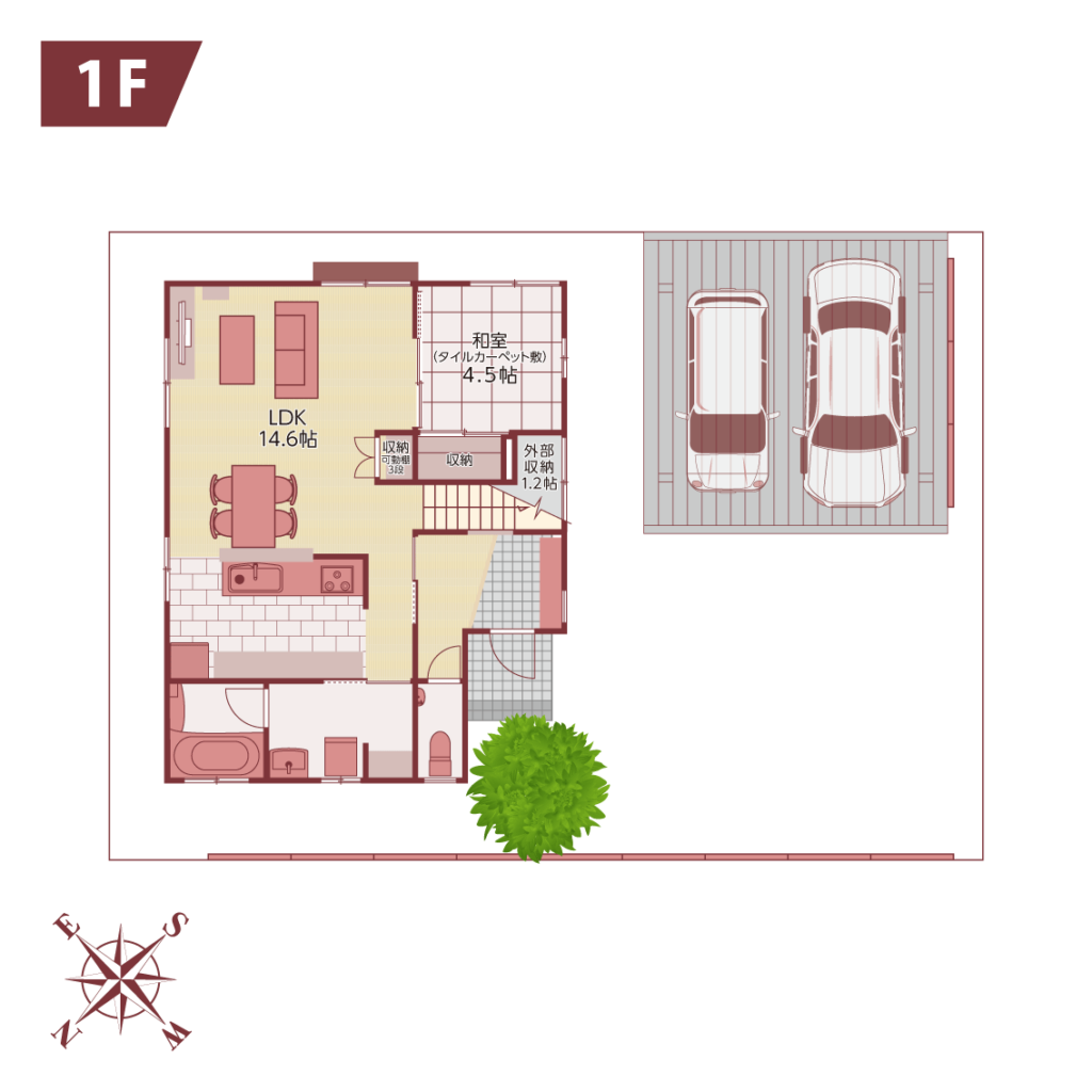 Yutakachoの家 floor map 1F