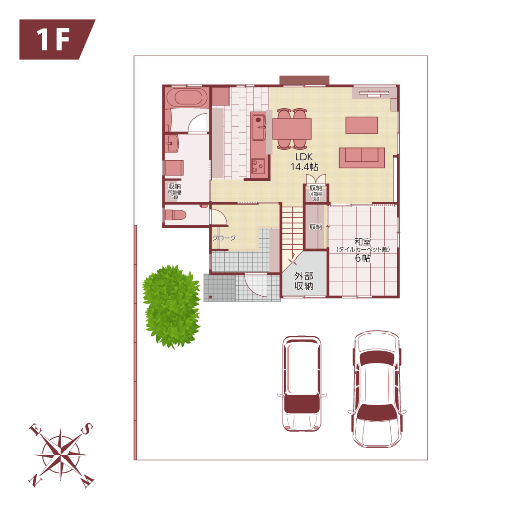 GARDEN TERRACE Seiroyamaの家Ⅱ floor map 1F